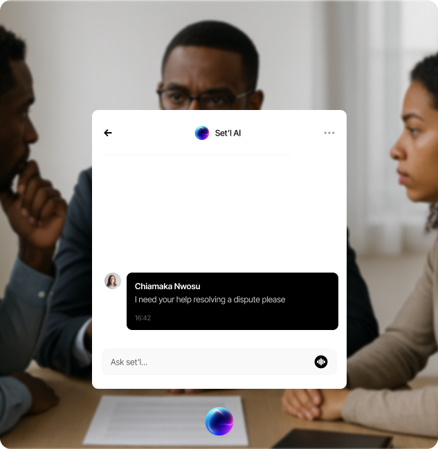 AI-assisted mediation chat interface with dispute resolution